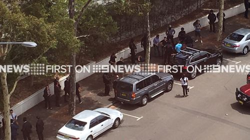 At least two men were detained by police. (Luke Quinlan/Supplied)