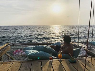 Joe Jonas on his honeymoon at Soneva Fushi in the Maldives