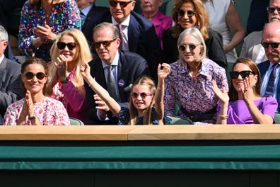 (L-R) Pippa Middleton, Stefan Edberg, Princess Charlotte of Wales, Marjory Gengler and Catherine Princess of Wales 