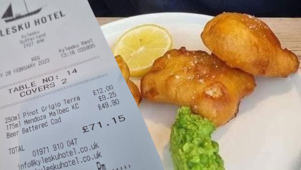 Price of fish and chips at UK pub