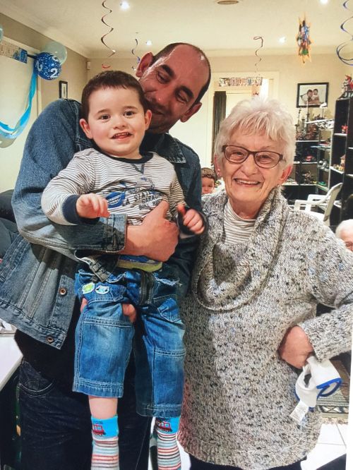 Kai with his dad Shane and his grandmother. Shane, 43, died following an asthma attack on New Year's Eve. (GoFundMe)