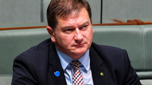 Nationals MP Llew O'Brien reacts during House of Representatives Question Time at Parliament House in Canberra, in 2019.