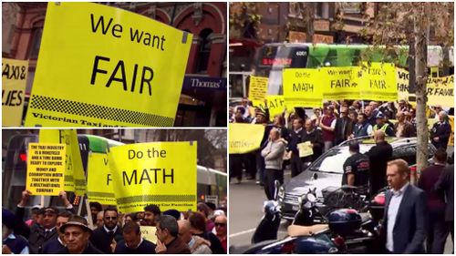 Hundreds of taxi drivers protest industry reforms in Melbourne’s CBD