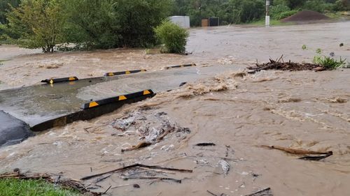 Inundações no Judgeford Golf Club em Wellington. 