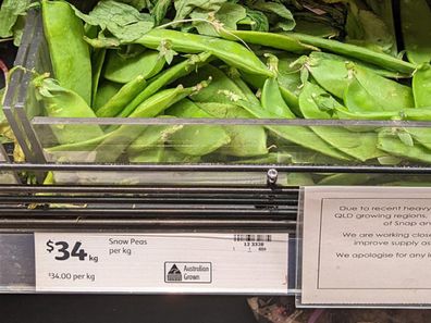 cost of snow peas melbourne
