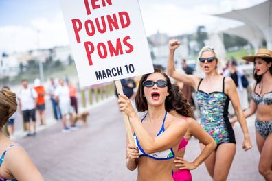 Stan Ten Pound Poms Activation Bondi Beach Protest