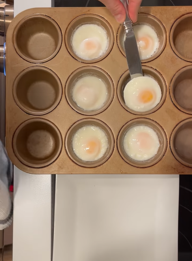 Two woman have revealed the hassle free method they use to make poached eggs.