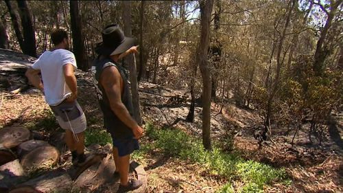 A mature eucalyptus forest bordering their properties helped feed the fire. (9NEWS)