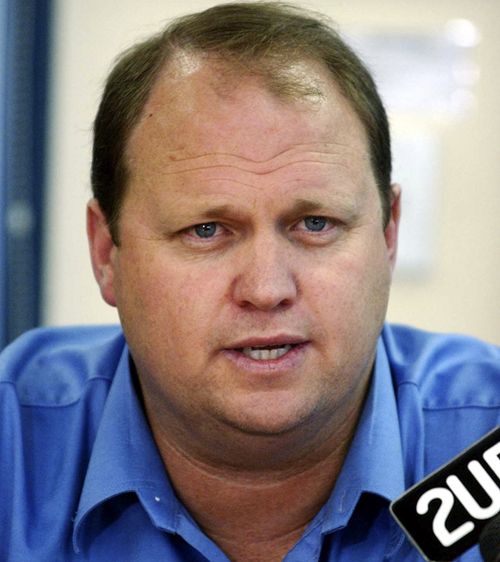 Brian Sutton, 56, was the head coach of the Australian men's swimming team in 2003 before he lost his job and did not have proper accreditation to be poolside at the Sydney Olympic Park venue today. Picture: AAP.