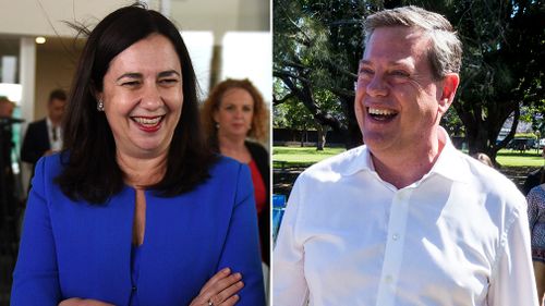 Annastacia Palaszczuk and Tim Nicholls. (AAP)