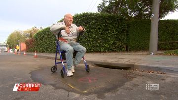 Retiree's one-man fight after power pole put in the middle of street