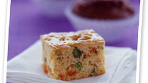 Apricot and pistachio slice