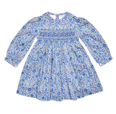 <a href="https://www.coucoubaby.com.au/products/grace-blue-liberty-print-smock-dress" target="_blank" title="Cou Cou Grace BlueLiberty Print Smock Dress" draggable="false">Cou Cou Grace Blue Liberty Print Smock Dress</a>, $74.95<br />