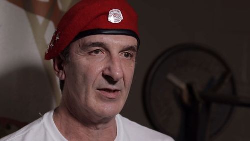 Michael Makridis, 53, is the leader of the Melbourne chapter of the "safety patrol" group The Guardian Angels.