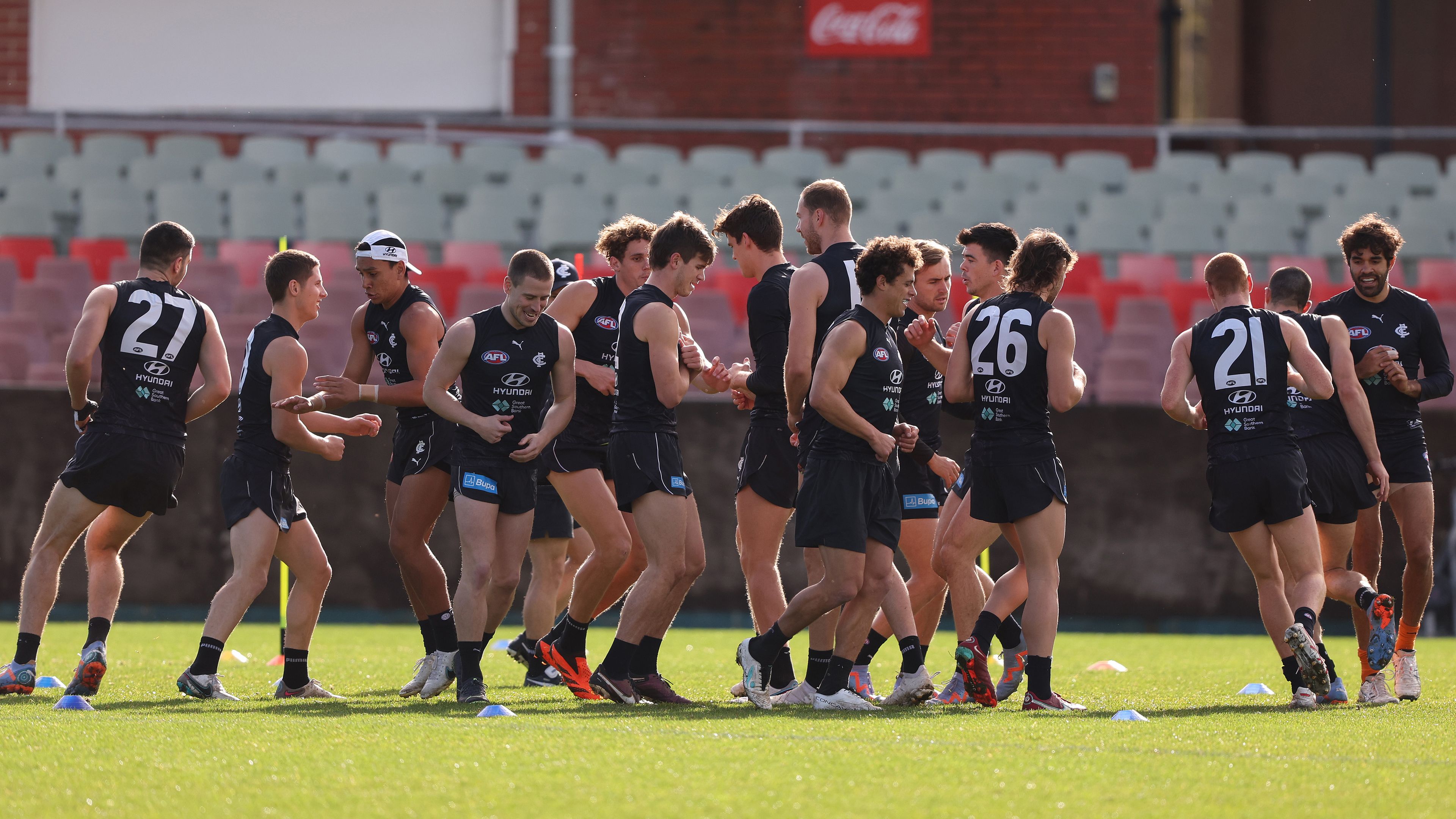 The Carlton Blues during a training session at Ikon Park.