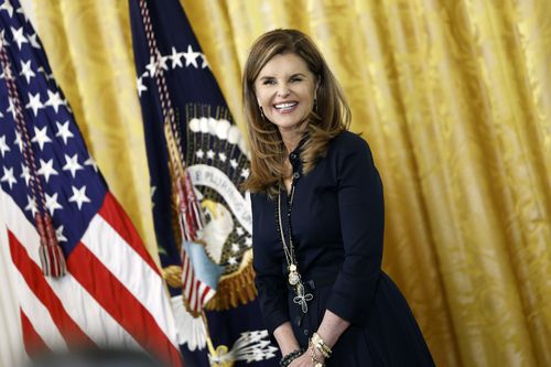 WASHINGTON, DC - MARCH 18: Maria Shriver, the former first lady of California, listens during a Womens History Month reception in the East Room of the White House on March 18, 2024 in Washington, DC. The event is a part of the Biden administrations Womens Health Research initiative. (Photo by Anna Moneymaker/Getty Images)