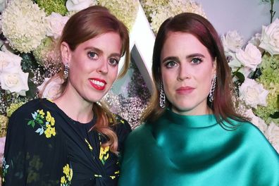 Princess Beatrice and Princess Eugenie of York at the official party celebrating Vogue World: London 2023 at George Mayfair on September 14, 2023 in London, England. 