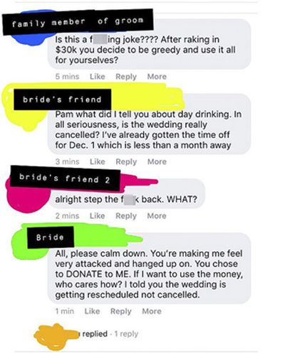 Bride cancels wedding after donations of AU $43,000 reddit thread 4