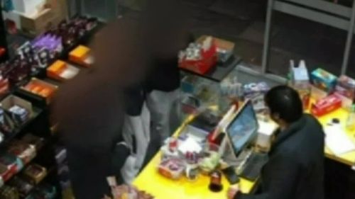 The three boys were captured on CCTV entering the shop on Grenfell Street at around 6pm and threatening store worker, Granth Matta.