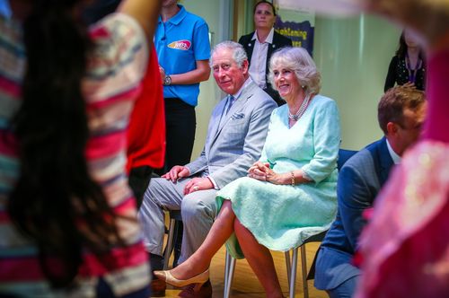 Charles and Camilla visit the Lady Cilento Children's Hospital. (9NEWS)
