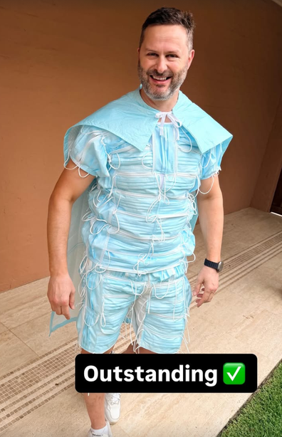 One guest created an entire outfit from masks.