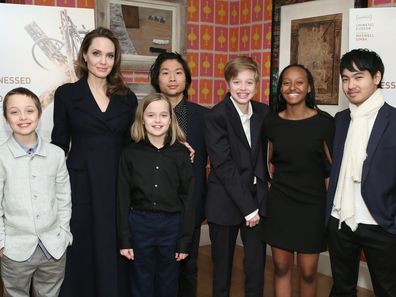 Angelina Jolie with children Knox Leon Jolie-Pitt, Vivienne Marcheline Jolie-Pitt, Pax Thien Jolie-Pitt, Shiloh Nouvel Jolie-Pitt, Zahara Marley Jolie-Pitt and Maddox Chivan Jolie-Pitt