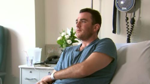 The 31-year-old spoke to 9NEWS from his hospital bed today. (9NEWS)
