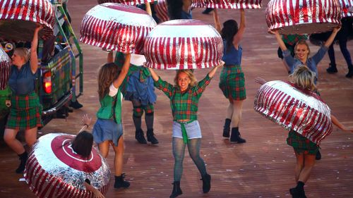 Dancers perform a special routine. (Getty)