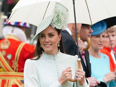 LONDON, ENGLAND - MAY 25: Catherine, Duchess of Cambridge attends a Royal Garden Party at Buckingham Palace on May 25, 2022 in London, England. (Photo by Dominic Lipinski - WPA Pool/Getty Images)