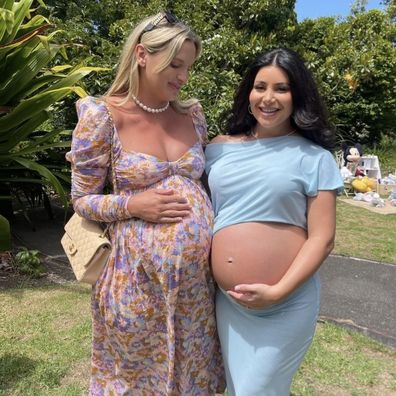 Gretta and Martha at Martha's baby shower