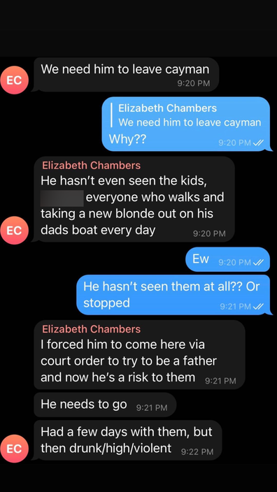 House of Effie presuntos mensajes de texto de Elizabeth Chambers