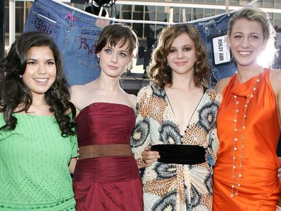 HOLLYWOOD - MAY 31: Actresses America Ferrera, Alexis Bledel, Amber Tamblyn and Blake Lively arrive at the premiere of "The Sisterhood of the Traveling Pants" at The Grauman's Chinese Theatre on May 31, 2005 in Hollywood, California. (Photo by Frazer Harrison/Getty Images)
