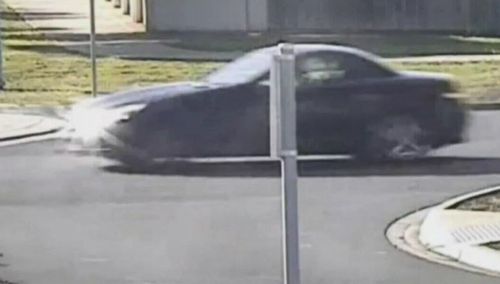 It's alleged Karen's body is inside this black Mercedes-Benz caught on CCTV the morning the prosecution alleges she was murdered. Picture: Supplied