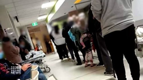 A crowded emergency department in a South Australian hospital.