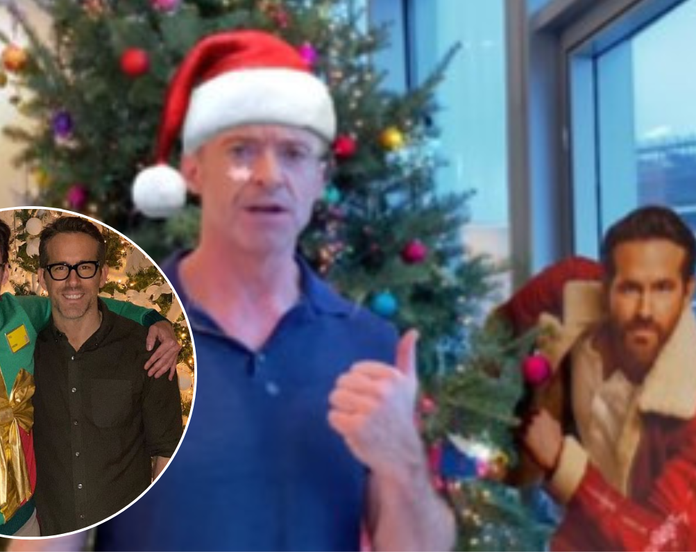 Hugh Jackman and Wife Dance Next to Cardboard Cutout of Ryan Reynolds