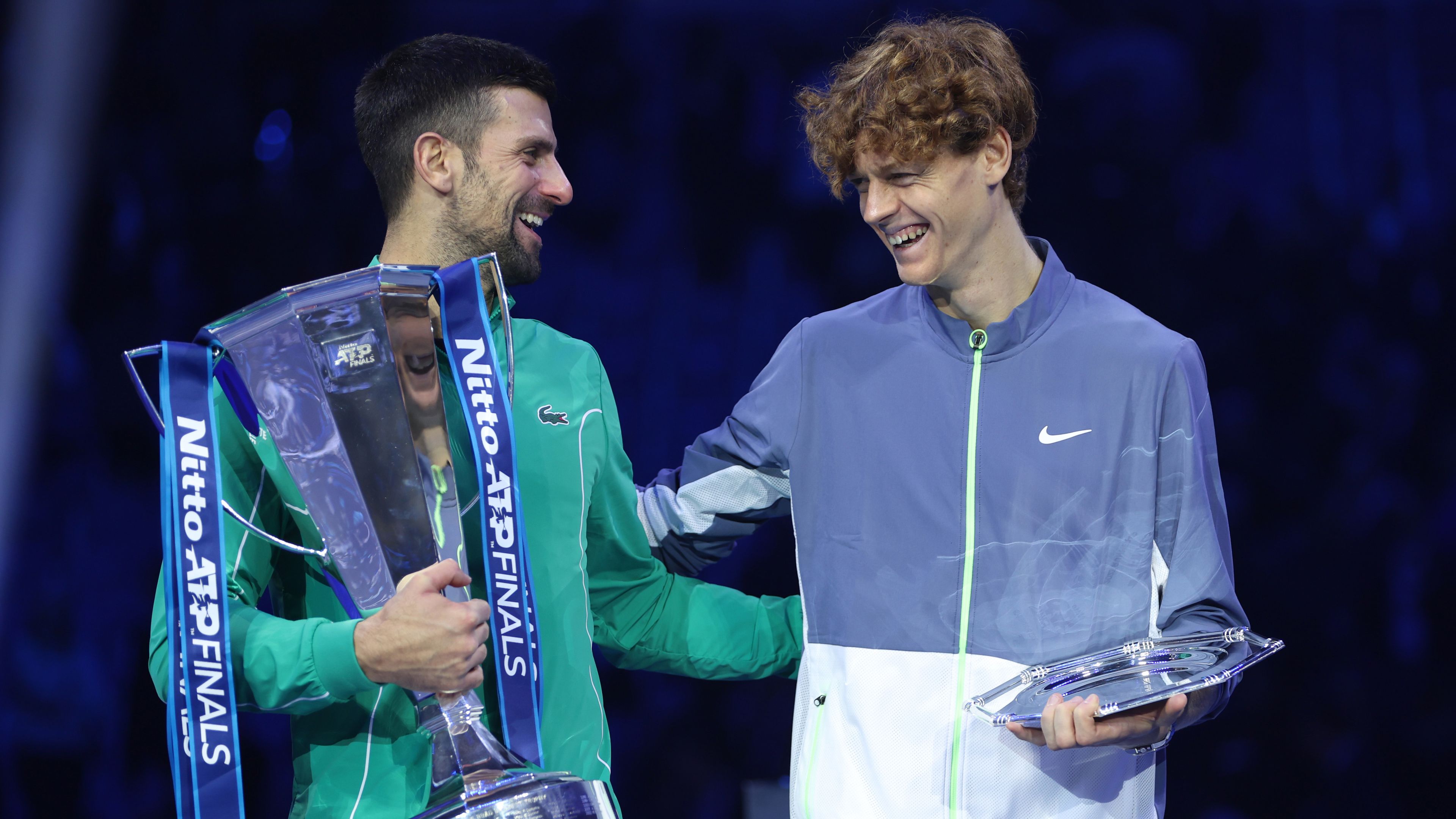 Final tournament ATP (Nitto ATP Finals) in Turin. The final. The award  ceremony for the winner