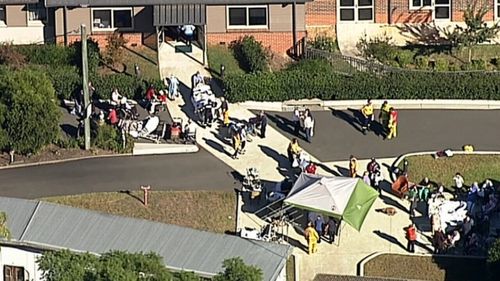 There were reports of a fire in the laundry of the nursing home on Thirlmere Way in Thirlmere (9NEWS)