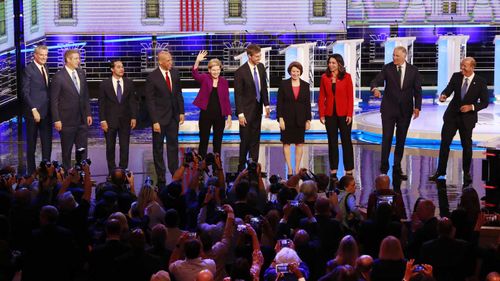 Ten of the 24 Democratic candidates for president took the stage in Miami.