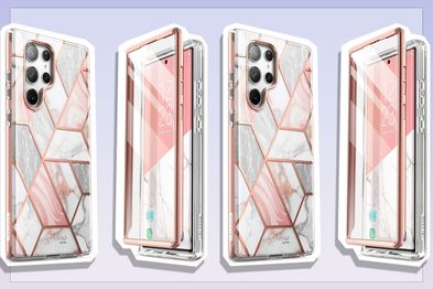 9PR: i-Blason Cosmo Series for Samsung Galaxy S23 Ultra Case with Built-in Screen Protector, Marble
