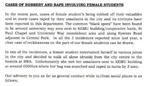 The memo sent by the University of Nairobi to all students.