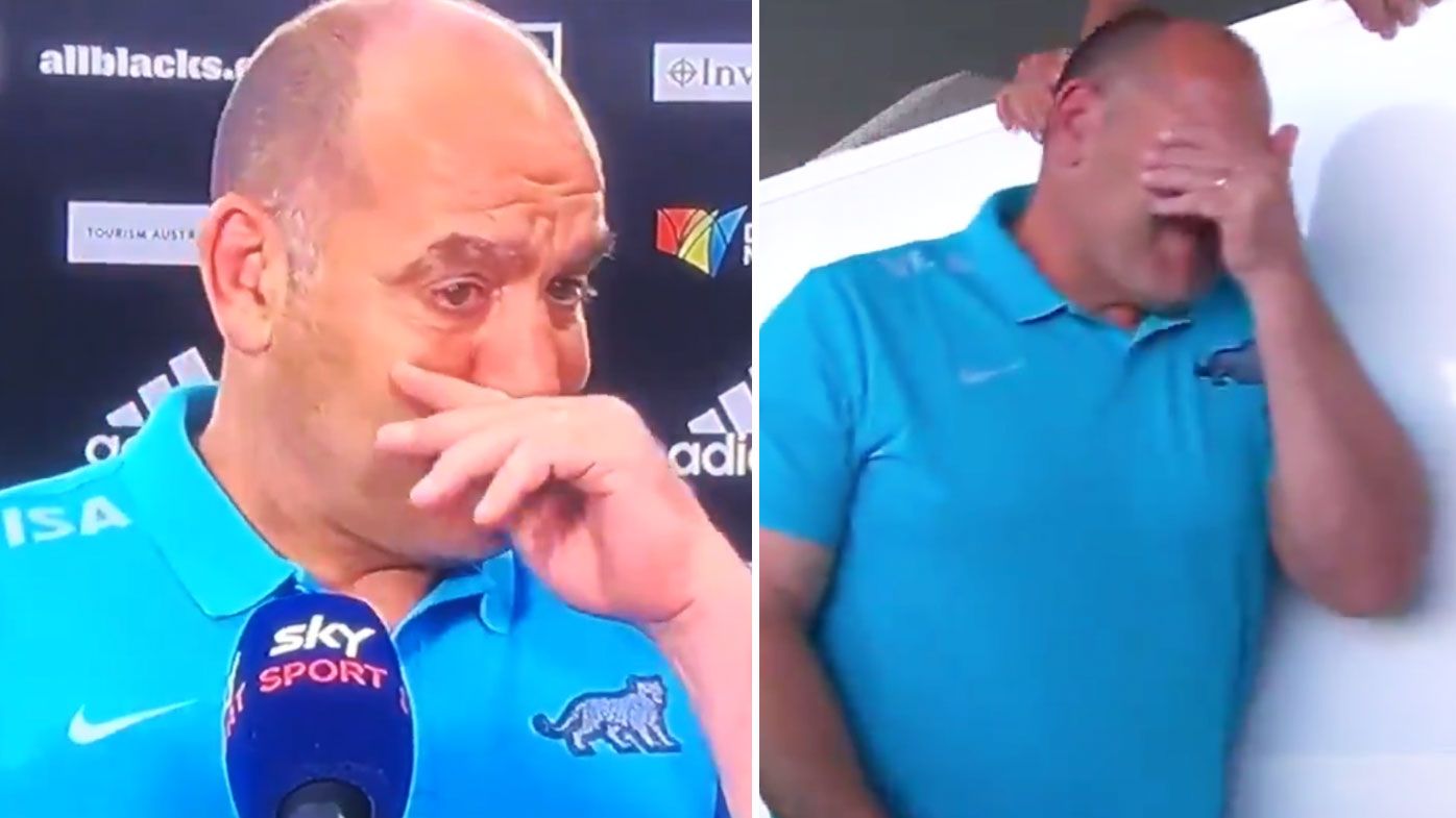 Mario Ledesma was emotional following Argentina&#x27;s historic win over the All Blacks. (Twitter)