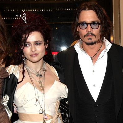 Anne Hathaway, Helena Bonham Carter, Johnny Depp and Mia Wasikowska arrive at the Royal World Premiere of 'Alice In Wonderland' at Odeon Leicester Square on February 25, 2010 in London, England.