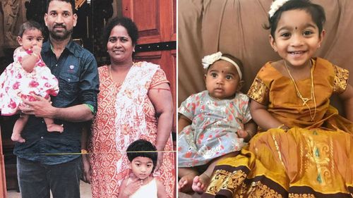 The family - Priya, her husband Nadesalingam and their Australian-born daughters Kopika, 4, and Tharunicaa, 23 months, were popular and well-integrated members of a Queensland community until they were detained.