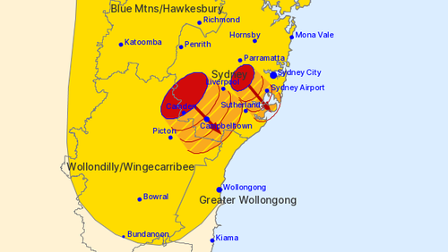 Alerta meteorológico em Sydney.
