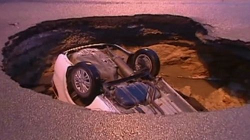 The driver and his passenger escaped safely. (9NEWS)