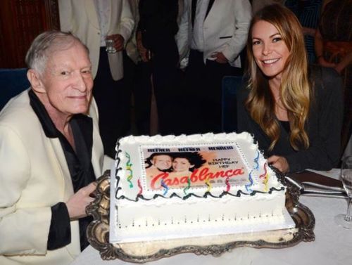 Hefner celebrates his 91st birthday with his wife Crystal Harris. (Instagram)