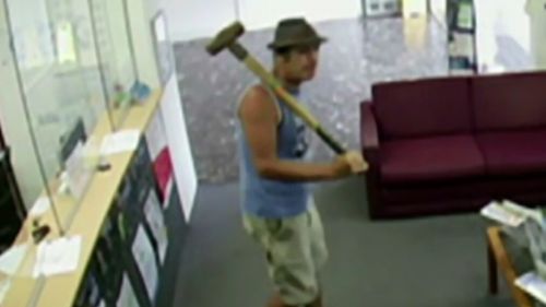 CCTV captured Anthony Wedding inside the Geelong employment agency. Picture: Supplied