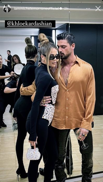 Khloe Kardashian and Italian actor Michele Morrone snapped at Milan fashion week together.