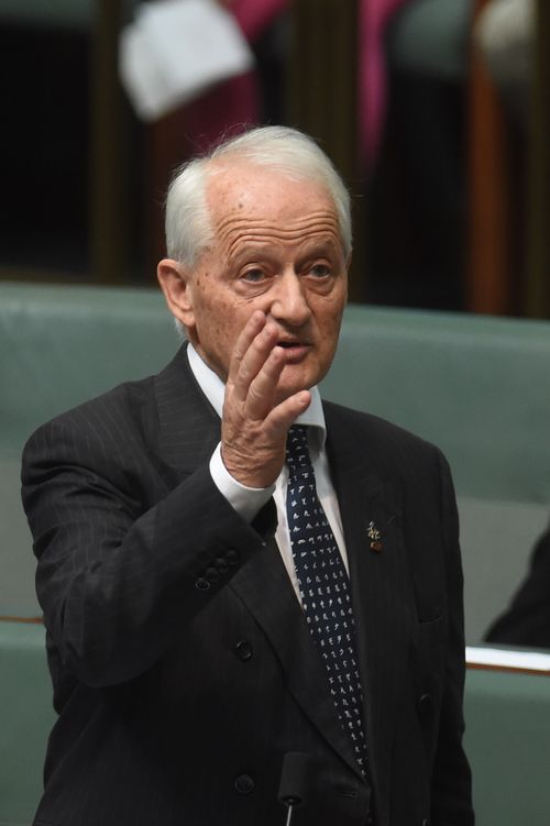 Philip Ruddock delivers his valedictory speech in the House of Representatives at Parliament House in Canberra last year. (AAP)