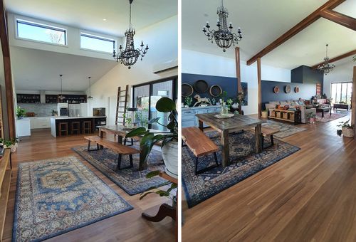 Inside the completed shouse, designed by Carissa Perkins.